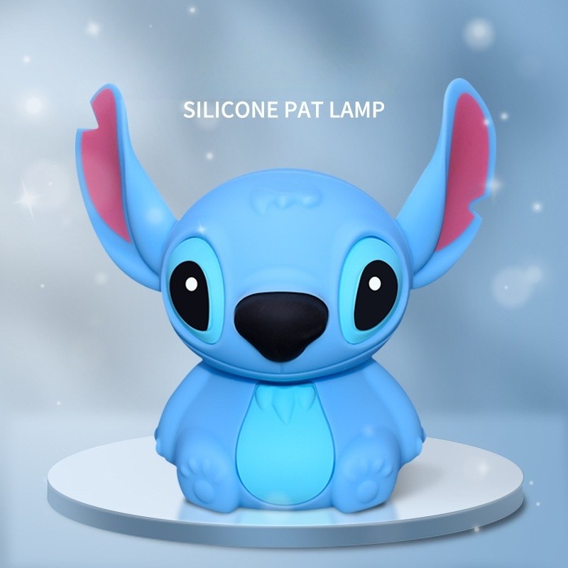 Stitch Luz noturna de silicone touch De cabeceira Sono noturno das crianças Luz para amamentação