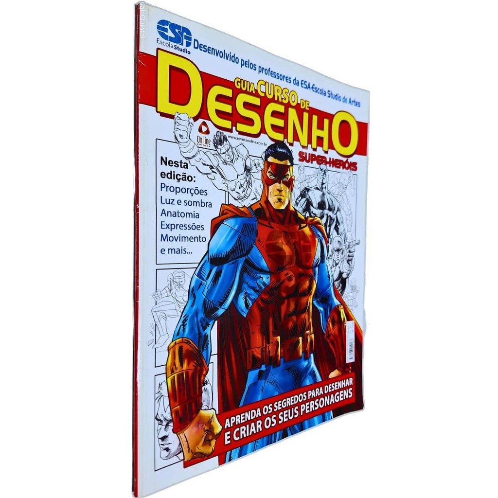 Revista Guia Curso de Desenho: Super-Heróis - Aprenda os Segredos para Desenhar e Criar os seus Personagens ESA