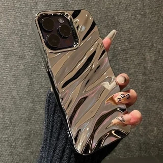 Capa De Telefone Com Padrão Ondulado De Água Macia Para iPhone 11 12 13 14 15 16 Pro Max Plus Protetora