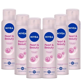 Kit 6 un Desod Aero Nívea Feminino Pearl E Beauty 150ml em Oferta na Shopee