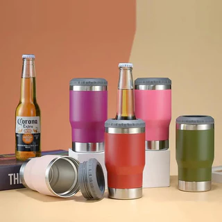 Copo Térmico Inox aço Porta Bebida Garrafa Latinha Long neck 420ml
