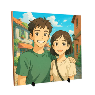 Quadro Studio Ghibli Decoração Azulejo Com sua Foto Estampada Presente Personalizado