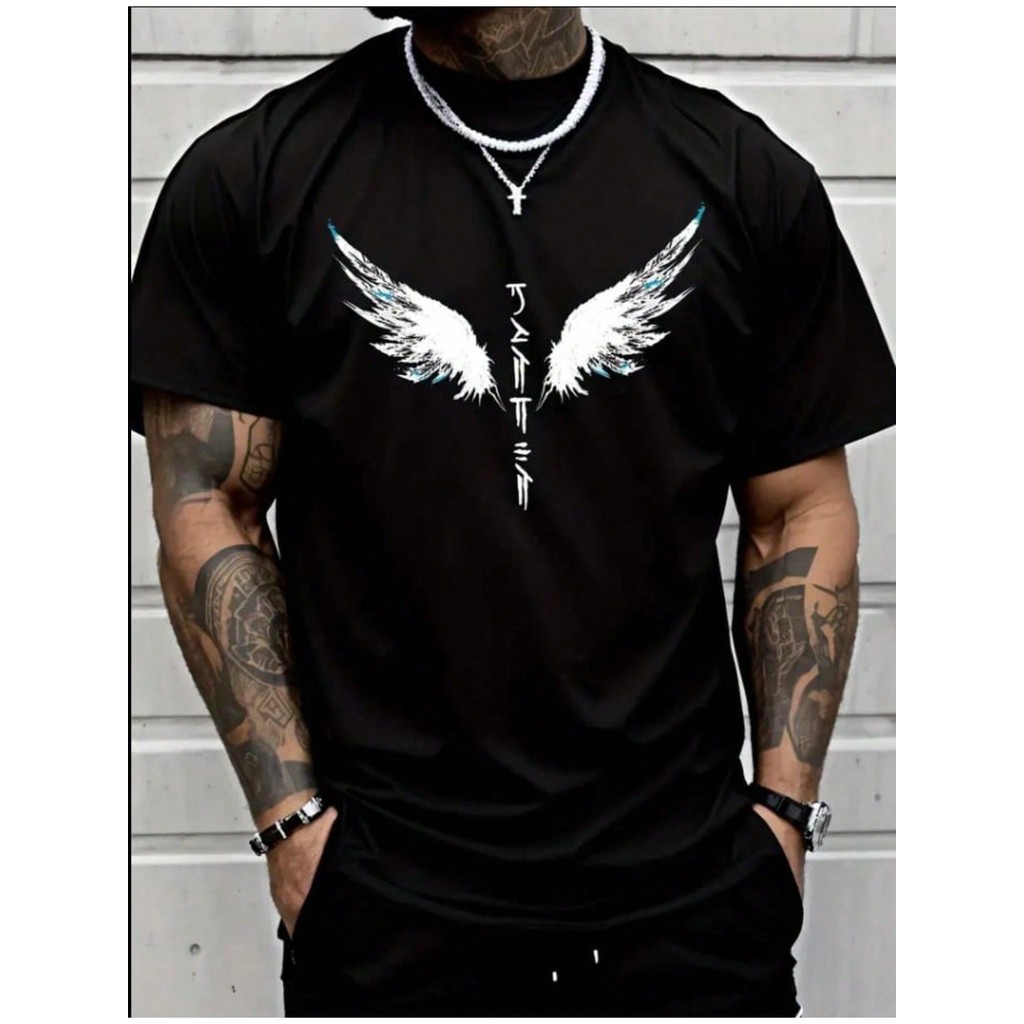 Camiseta Masculina ASAS Simples De Manga Curta Gola Redonda Estampada Lançamento