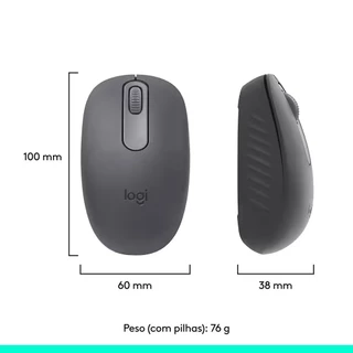 Mouse Sem Fio Logitech M196 com Conexão Bluetooth - Grafite