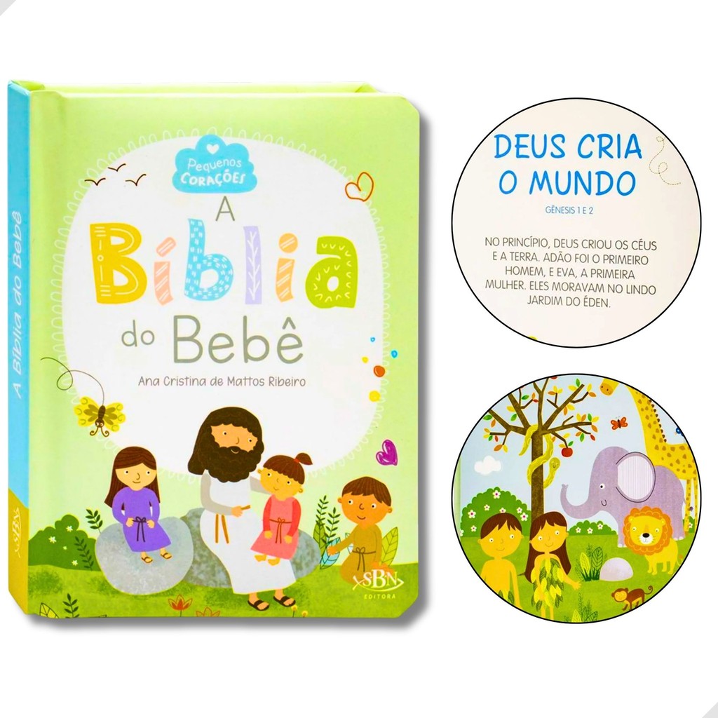 Bíblia do Bebê Livro Infantil Biblia da Criança Menino Menina | Shopee ...