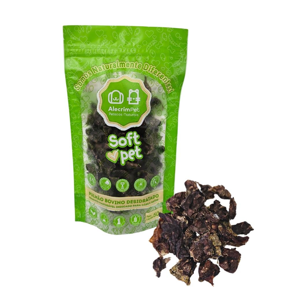 Soft Pet Pulmão Bovino Petisco Natural para Cães e Gatos 50gr - Alecrim Pet