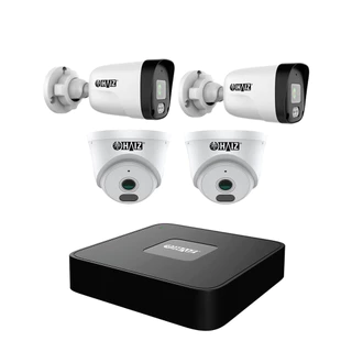 Kit 4 Câmeras Ip Poe 2 Dome + 2 Bullet + Nvr Poe 04 Canais Onvif