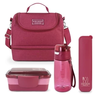 Kit Bolsa Térmica, Pote Marmita 950ml, Garrafa 550ml e Porta Talheres JOY