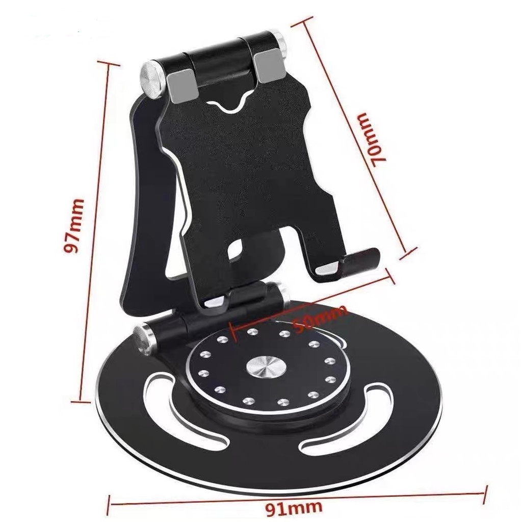 Suporte Alumínio de Mesa Base Rotatória Ajustável 360º Para Smartphones e Tablets 5577
