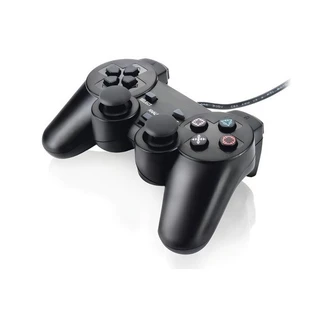Controle Joystick Com Fio Compatível Com PS2 Playstation 2 Analógico Dualshock Vibração Preto