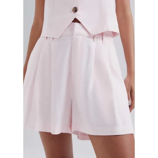 Shorts Feminino Em Alfaiataria Com Linho Hering