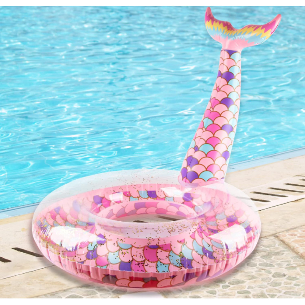 Bóia Inflável Calda De Sereia 90Cm Natação/Praia/Piscina Criança - Adulto