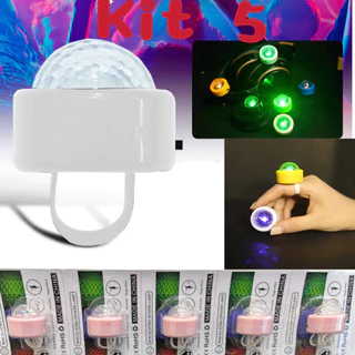 Kit 5 Anel de Luz discoteca dedos de qualquer tamanho Finger light Party ring Atmo Sphere lamp mini DJ em Oferta na Shopee