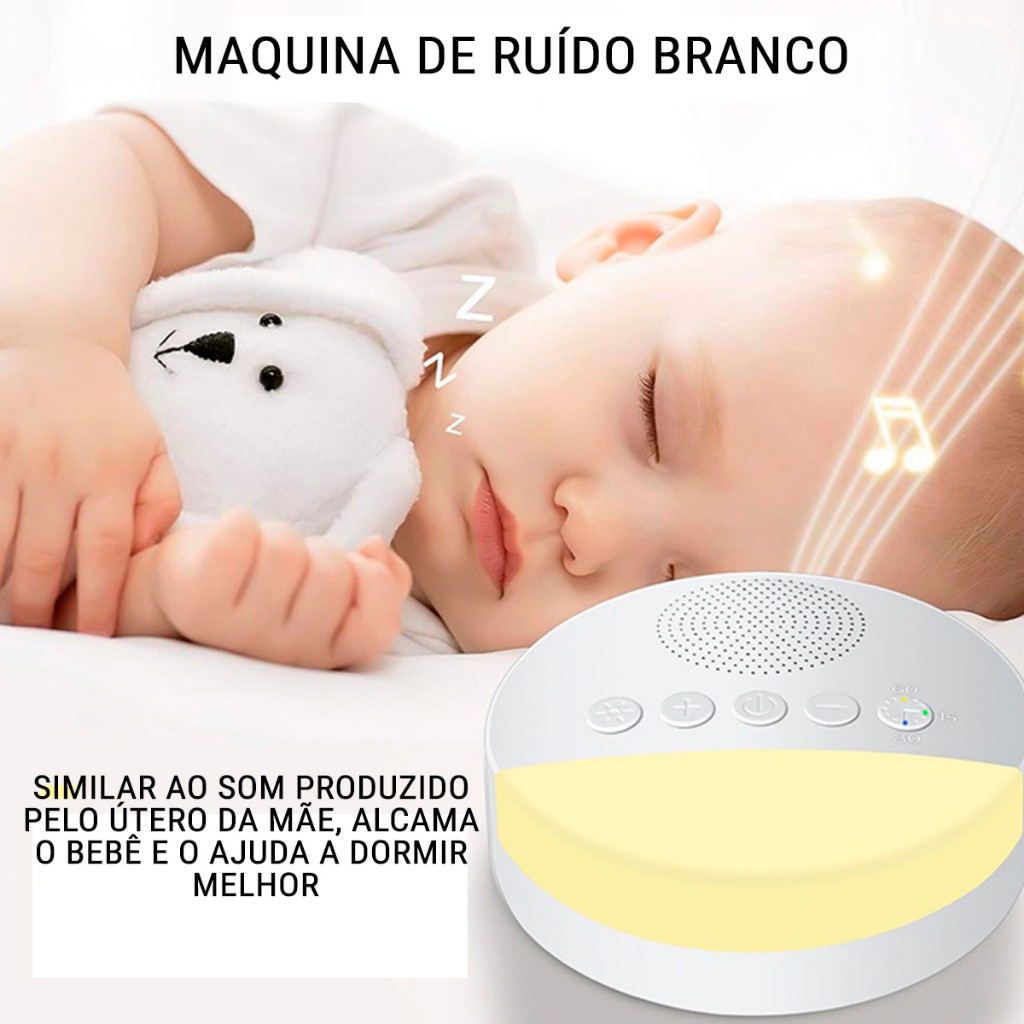 Aparelho Máquina de ruído branco Calmante Bebê Sono Relaxamento USB ...