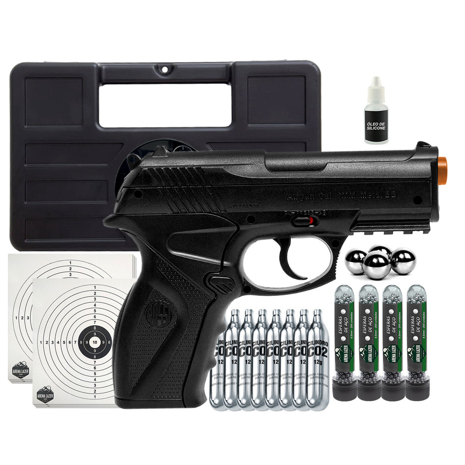 Kit Premium Completo Pistola Airgun R11 C11 Co2 Bbs Aço 6mm 100m/s