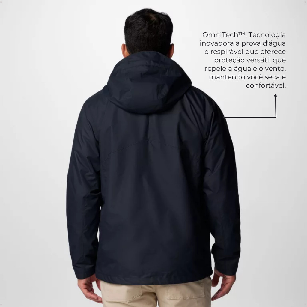 Jaqueta Columbia 3 em 1 Masculina Bugaboo III Fleece Preta