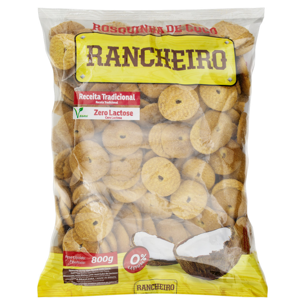 Biscoito Rosquinha Rancheiro Sabor Coco - 600g | Shopee Brasil