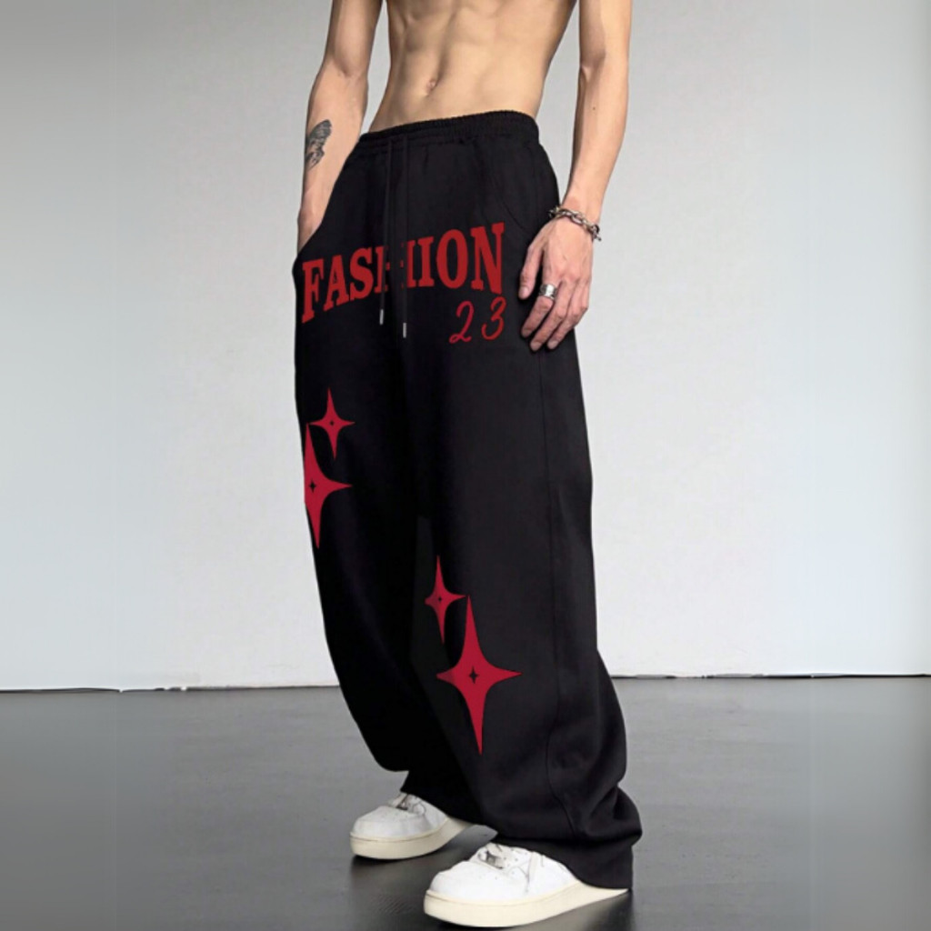 Calça Moletom CalÃ§a Larga Hip Hop Masculina Calça Baggy Fit