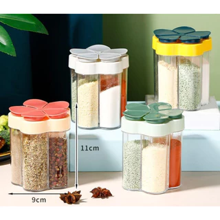 Pote Porta Temperos Condimentos E Alimentos 5 Em 1 Saleiro Pimenteiro 5 Divisórias em Oferta na Shopee
