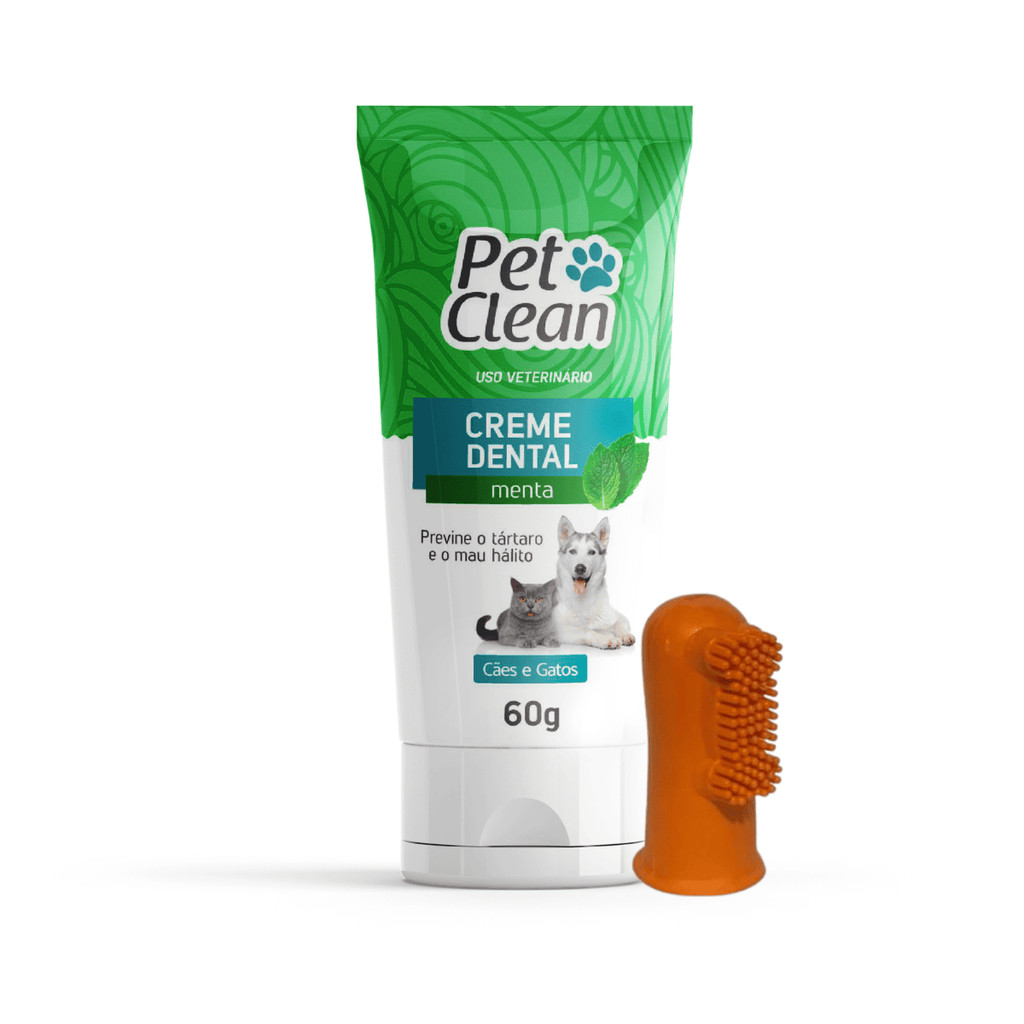Kit Pasta de Dente para Cachorro e Gato Pet Clean 60g Com Dedeira ...