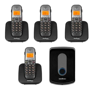 Kit Intelbras Interfone Porteiro Residencial Sem Fio TIS 5010 com Ramal Externo + 04 Ramais Internos para Atendimento