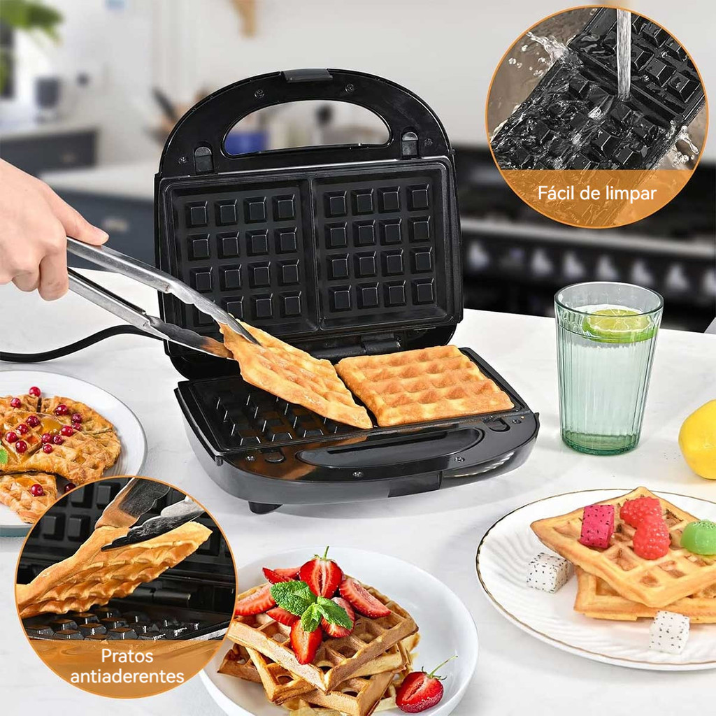 Sanduicheira Eletrica 220v/máquina Waffle 3 Em 1 Casa | Shopee Brasil