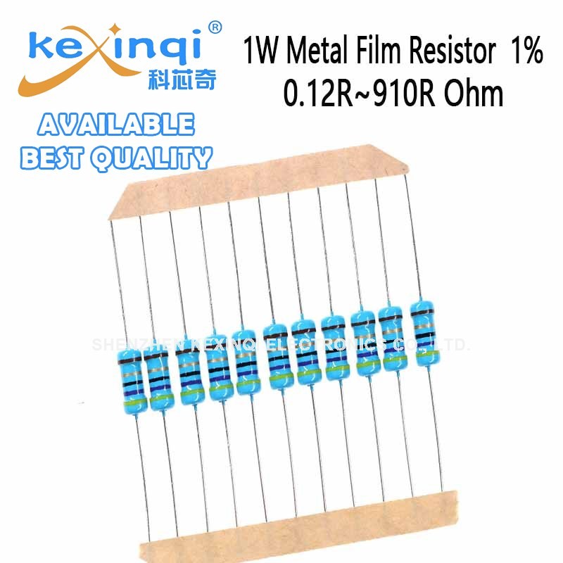 (20 Unidades) Resistor De Filme De Metal 1W 0.12R ~ 910R 1 % 0.22R 1R 10R 100R 2.2R 22R 47R 3.3R 5.1R 330R 120R 150R 220