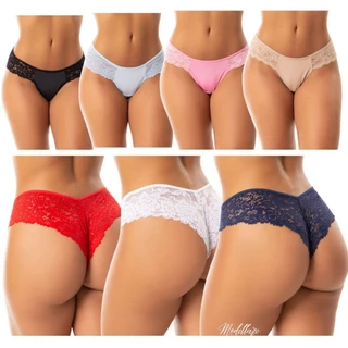 Kit 10 Calcinhas PREMIUM Original Renda Francesa Forro 100% Algodão Julia