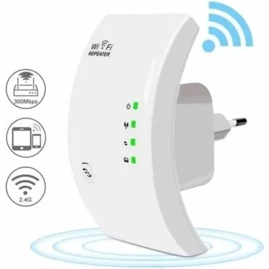 Repetidor WiFi 300Mbps 2.4GHz Amplificador de Sinal Wireless com Porta RJ45