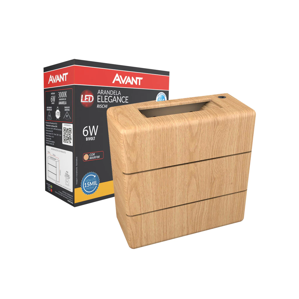 Arandela Led Externa Elegance Rischi 6w 3000K Marfim Avant