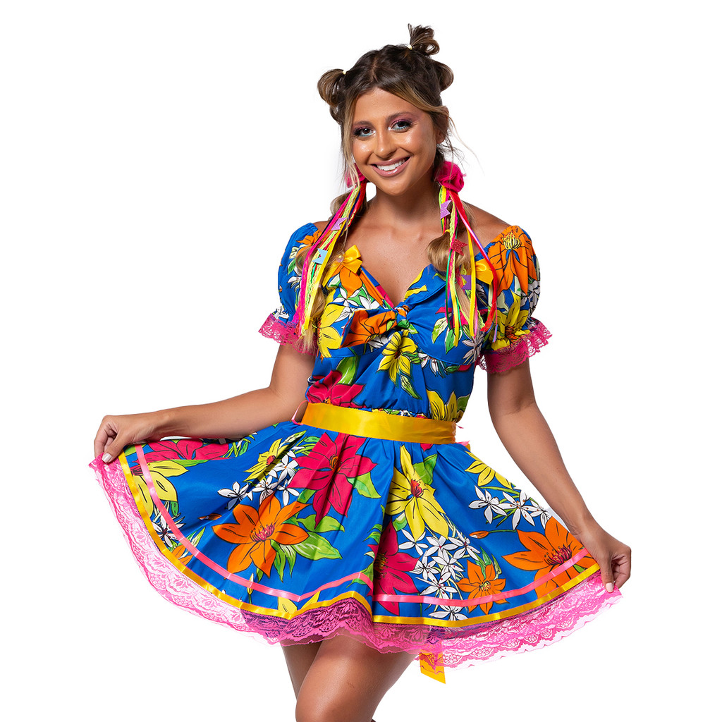 Vestido Festa Junina Feminino Adulto Amarilis