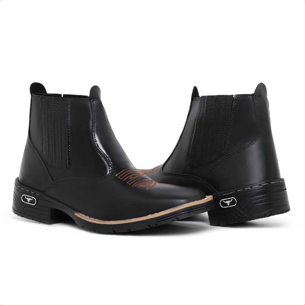 Bota Country Masculina Bico Quadrada Botina Texana Rodeio | Shopee Brasil