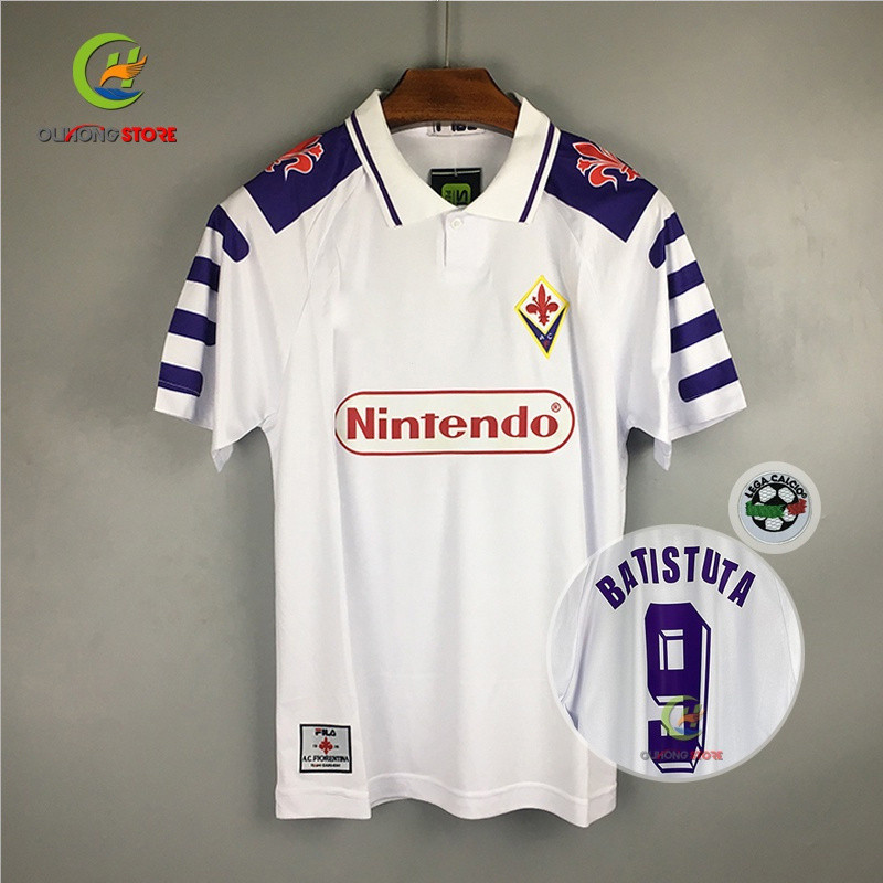 1998 Fiorentina BATISTUTA 9 # Jersey Retro Guerra SHOY Uniformes De ...