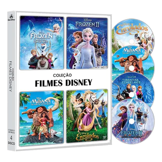 Dvd Moana Enrolados Frozen Coleção - 4 Dvd