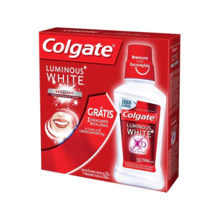 Kit Colgate Luminous White Brilliant Mint Com 3 Pastas De Dente De 70G + 1 Enxaguante Bucal De 250Ml - em Oferta na Shopee