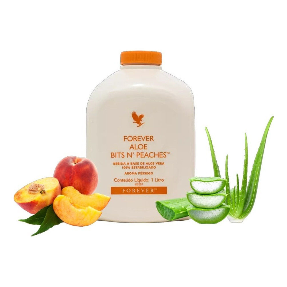 Aloe Bits N' Peaches Suco Pessego Aloe Vera Natural Forever