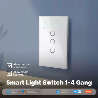 Tuya Smart Wi-Fi Switch 3 botões touch, celular, Alexa ou Google Home