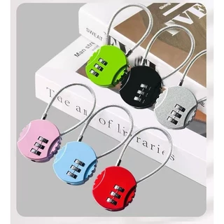 Cadeado Redondo com Senha –Colorido Trava com Cabo de Aço para Mala e Mochila Viagem/Bagagem/Armario/Academia em Oferta na Shopee