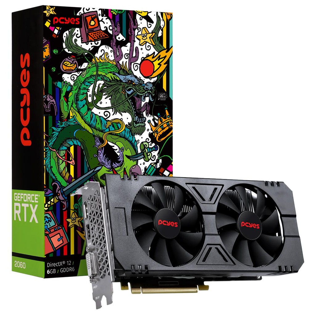 Placa de Vídeo Gpu Rtx 2060 Gddr6 6gb 192 Dual Fan - Full Size