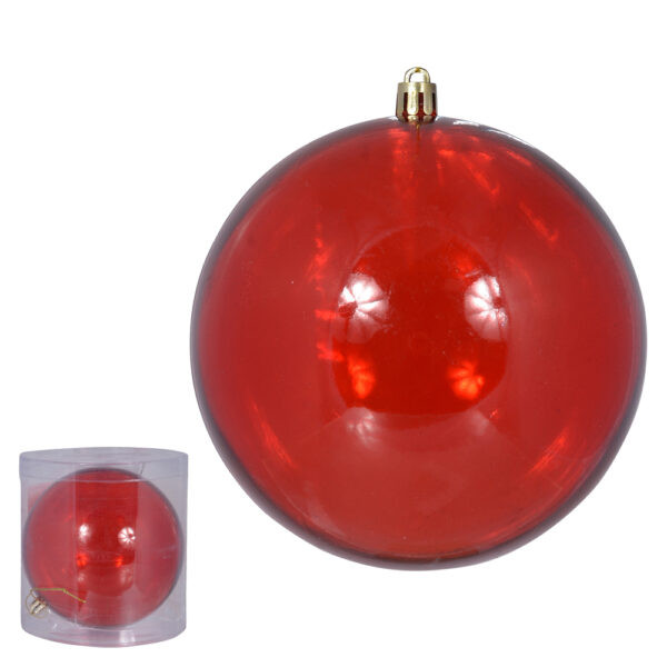 BOLA TRANSPARENTE TUBO COM 1 VERMELHO 15CM REF:81948003