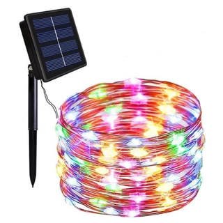 Cordão de Luz Solar LED 10m/30m, 8 Modos, à Prova d'Água, para Decoração de Natal e Jardim