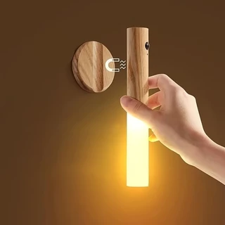 Luminaria Luz Led Recarregável Sensor de Movimento Arandela de Madeira Minimalista Para Mesa Parede em Oferta na Shopee