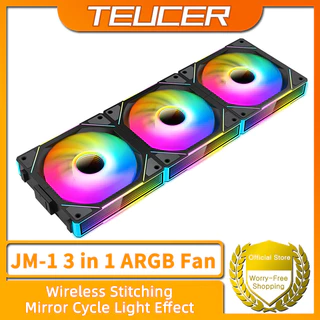 TEUCER JM-1 PC Ventilador De Refrigeração ARGB Espelho Ciclo Efeito Luz 800-2000RPM PWM Água 360mm Refrigerador