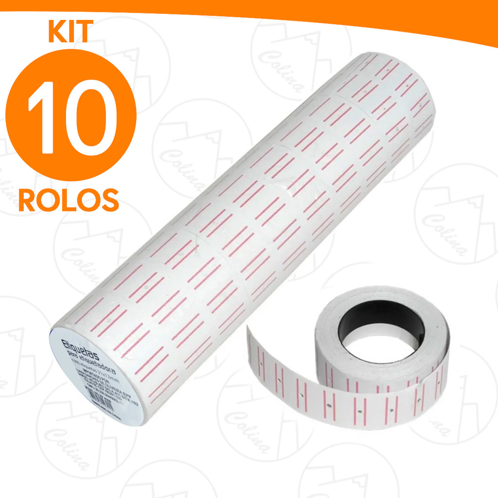 Kit 6000 Etiquetas de Preço 10 Rolos Precificação de Produto