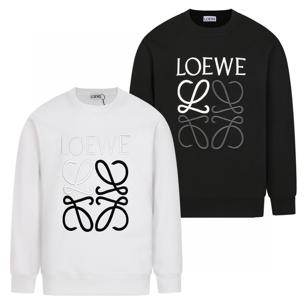 LOEWE 2024 letras da marca da moda, logotipo bordado solto, suéter ...