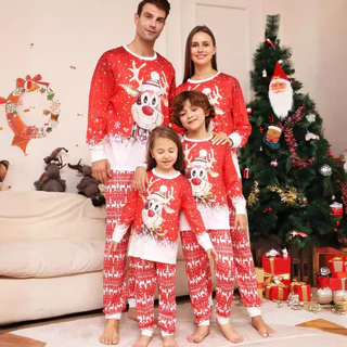 Família Natal Pjs Conjuntos Combinando Natal Natal Jammies Natal Pijama Sleepwear Loungewear