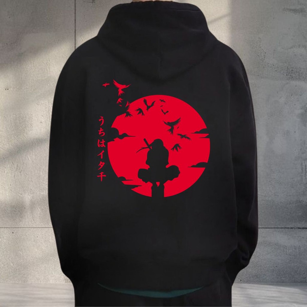 Moletom Itachi Sobre A Lua Anime Naruto Sasuke Clã Uchiha Akatsuki ...