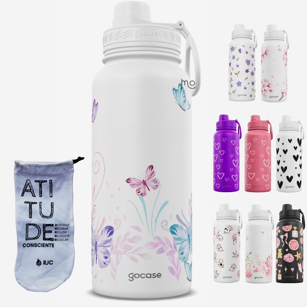 KIT Garrafa Térmica Gocase Fresh 950ml com saquinho protetor