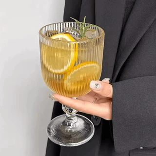 Conjunto Jogo C/ 6 Taças Vidro Grosso Versalhes Canelada 390ml Água Suco Drinks Mesa Posta