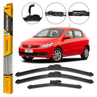 Kit 3 Palhetas para Limpador de Parabrisa Dianteiro + Traseiro Gol G5 GV 2008 2009 2010 2011 2012 em Oferta na Shopee